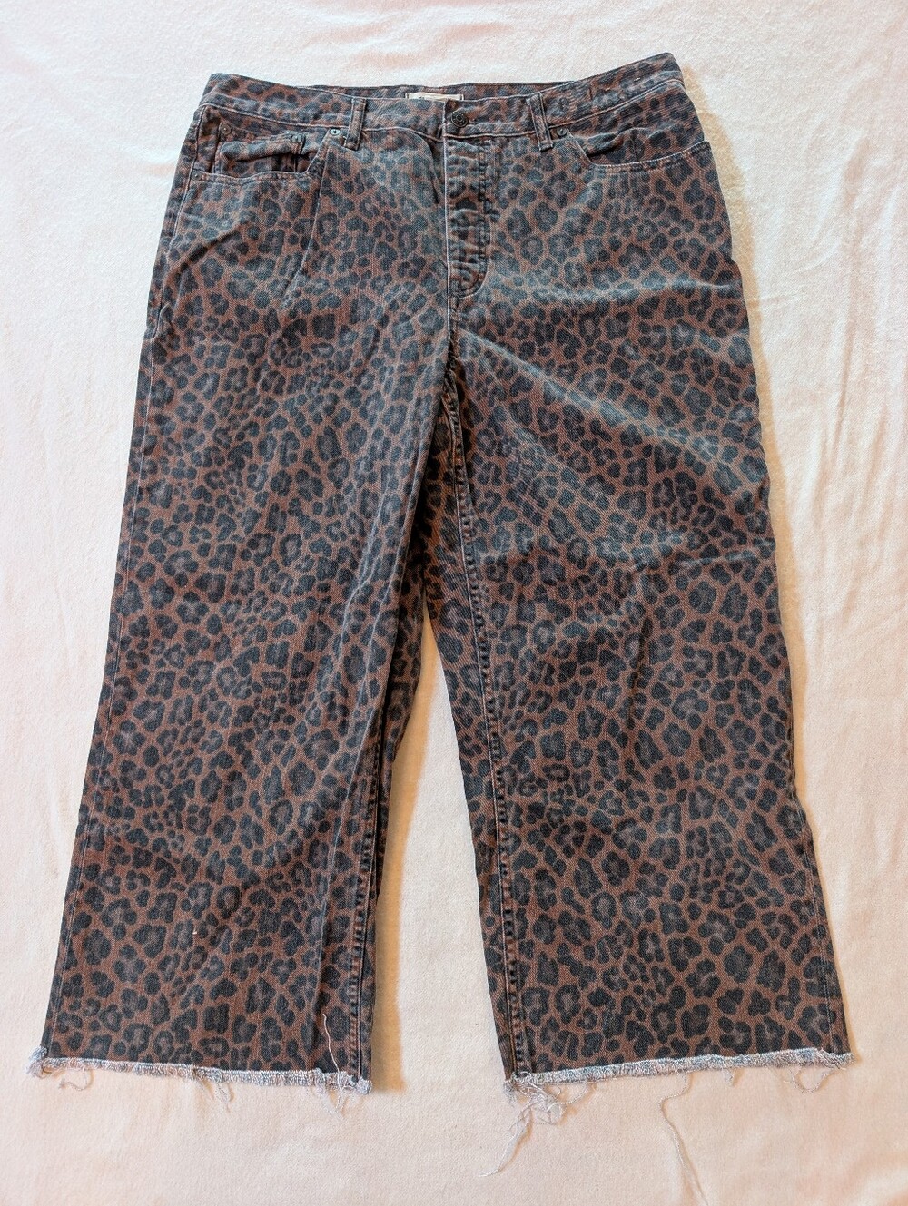 Madewell Low Slung Baggy Cheetah Print Jeans